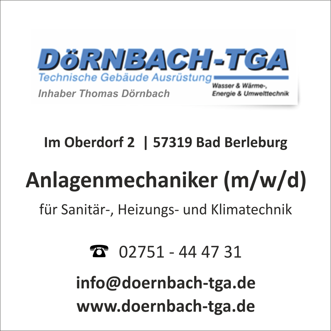 Doernbach TGA Berleburg Anlagenmechaniker